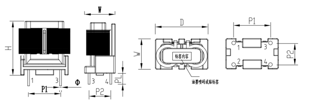 SQ1010扁平線電感封裝尺寸圖